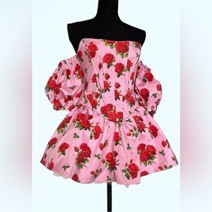 Sugar Thrillz Dolls Kill Holding Court Pink Rose Dress NWT Small